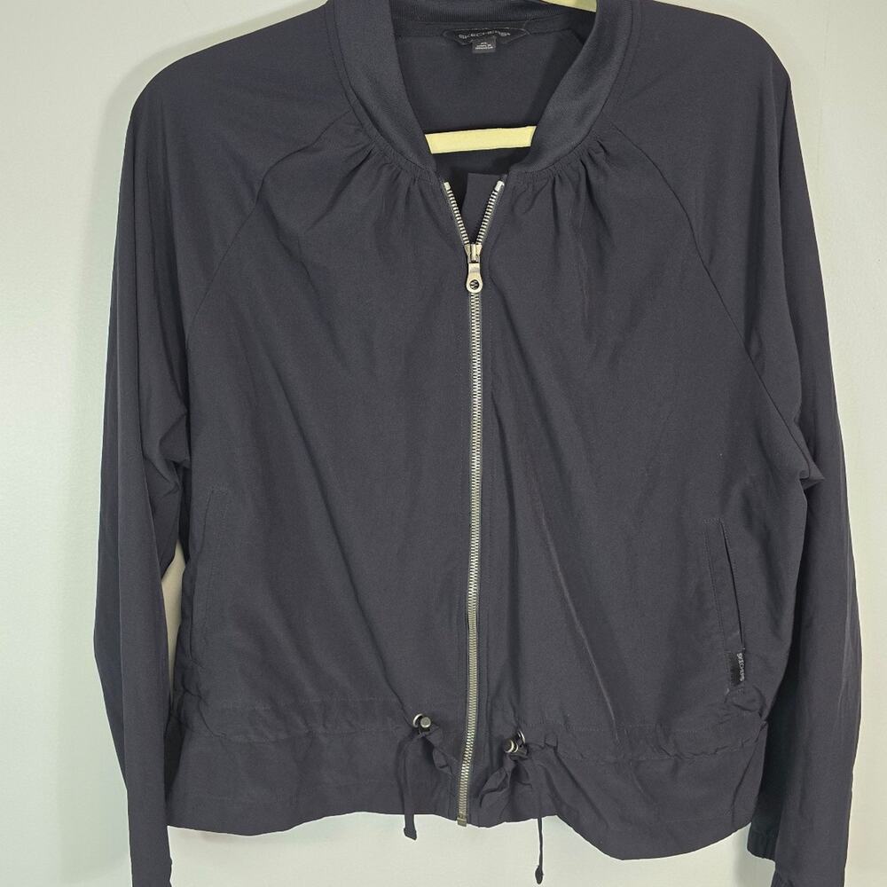 Skechers lightweight full-zip bomber-style windbreaker jacket sz XL black